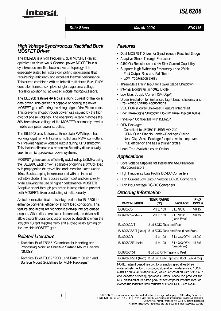 ISL6208_287983.PDF Datasheet