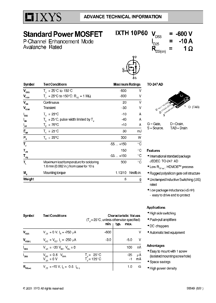 IXTH10P60_239889.PDF Datasheet