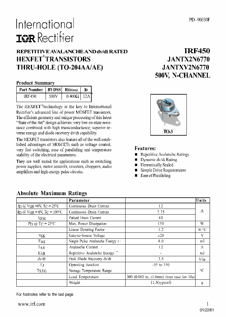 IRF450_272790.PDF Datasheet
