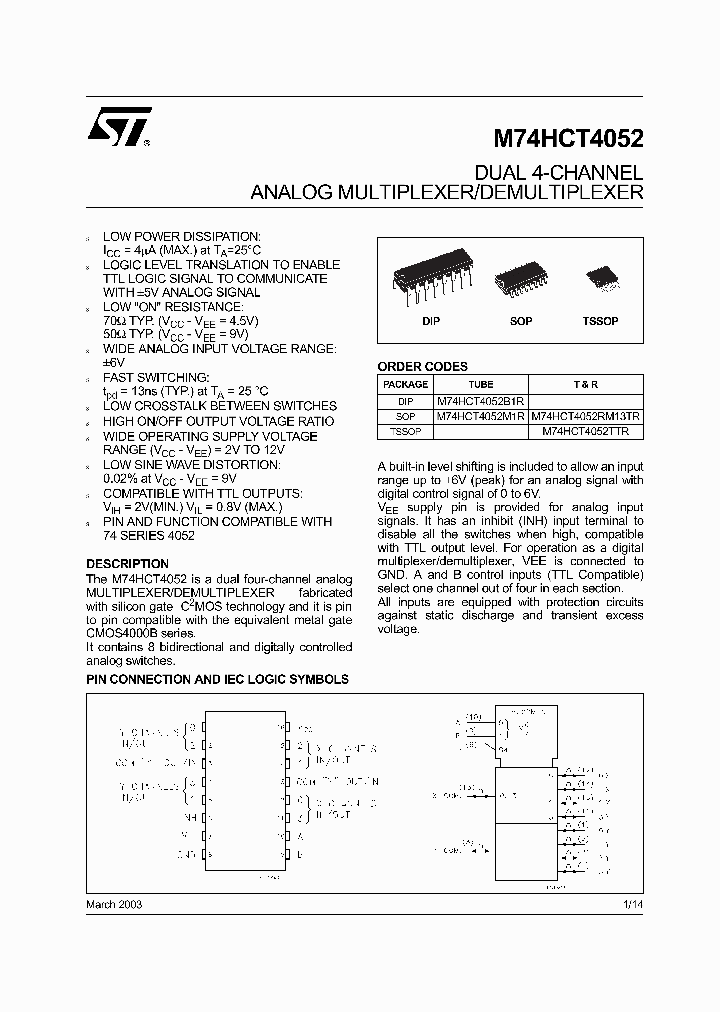 M74HCT4052_281884.PDF Datasheet