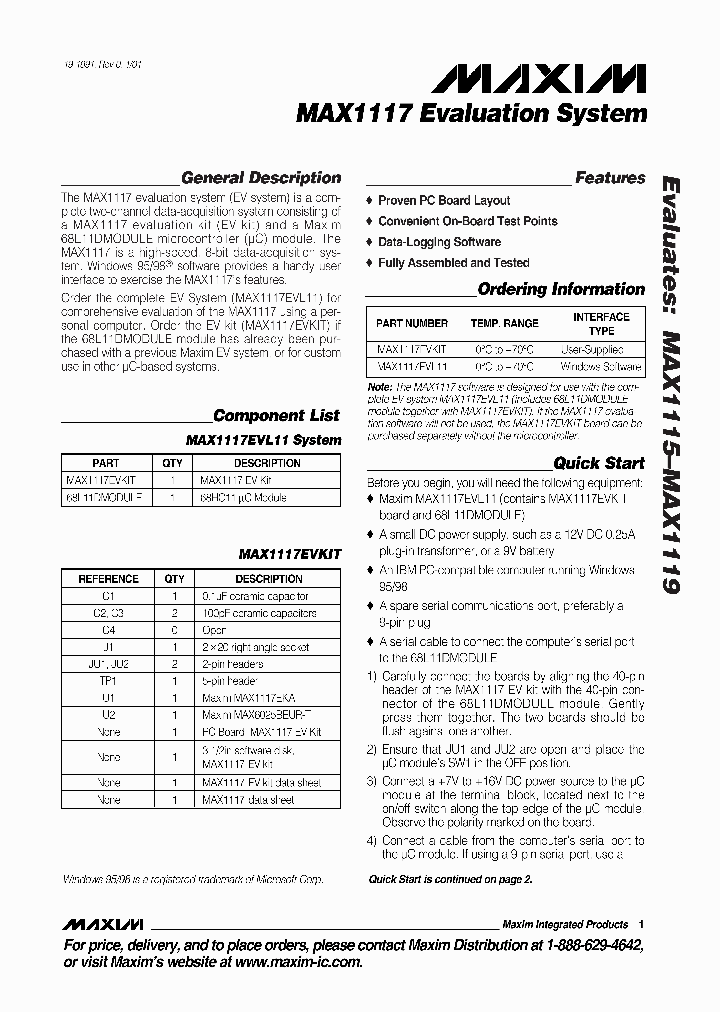 MAX1117EVSYS_277556.PDF Datasheet