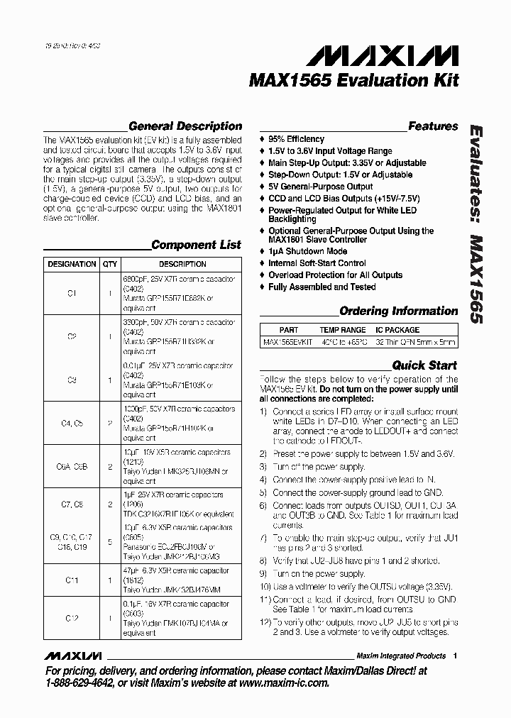 MAX1565EVKIT_285760.PDF Datasheet