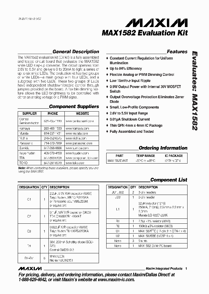 MAX1582EVKIT_288236.PDF Datasheet