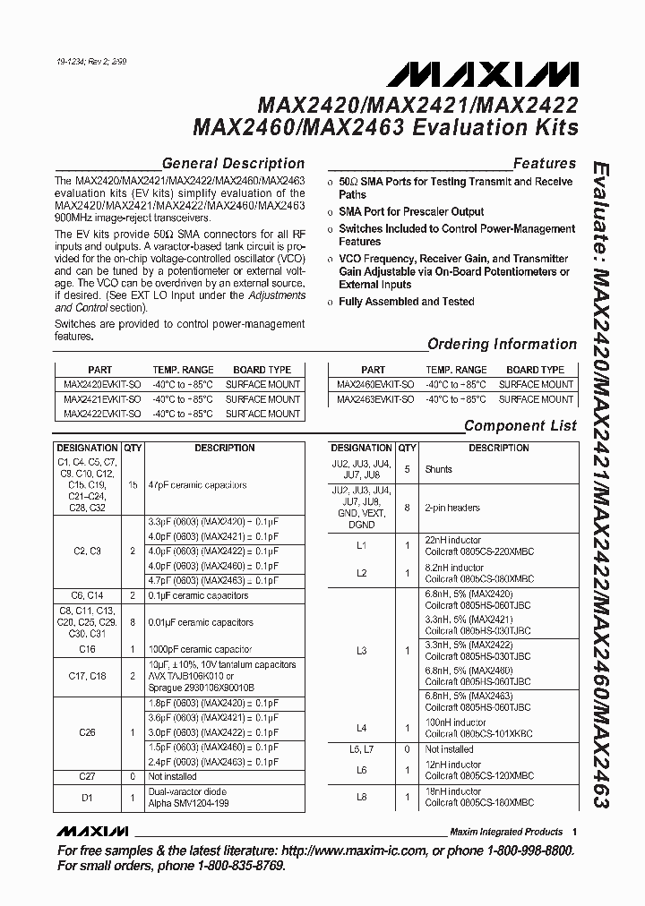 MAX2420EVKIT_257088.PDF Datasheet