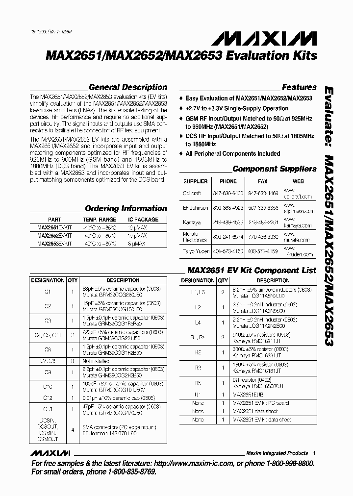 MAX2651EVKIT_278950.PDF Datasheet