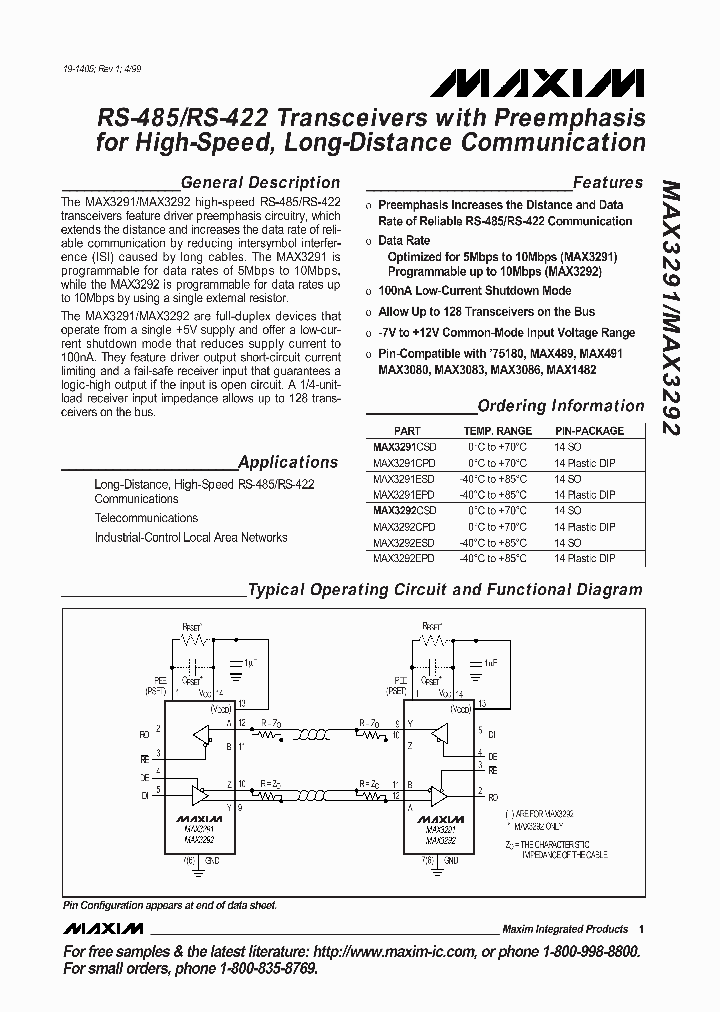 MAX3292CSD_266958.PDF Datasheet