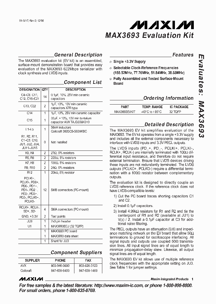 MAX3693EVKIT_299102.PDF Datasheet