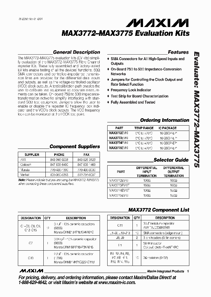 MAX3773EVKIT_287178.PDF Datasheet