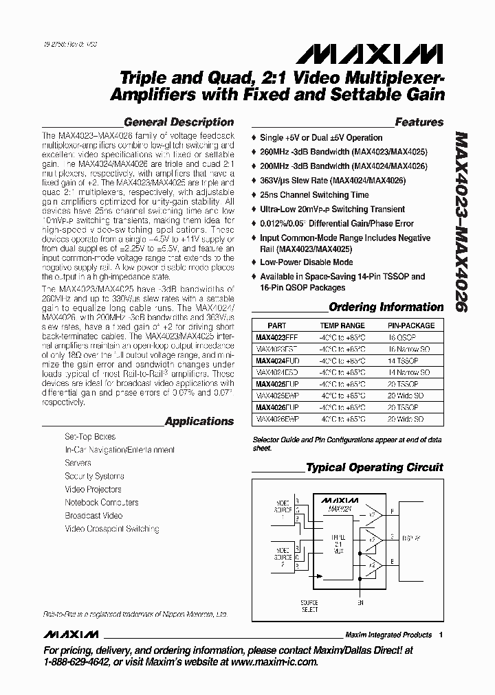 MAX4023_47220.PDF Datasheet