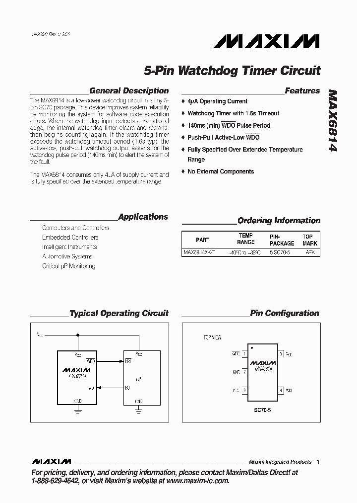 MAX6814_236395.PDF Datasheet