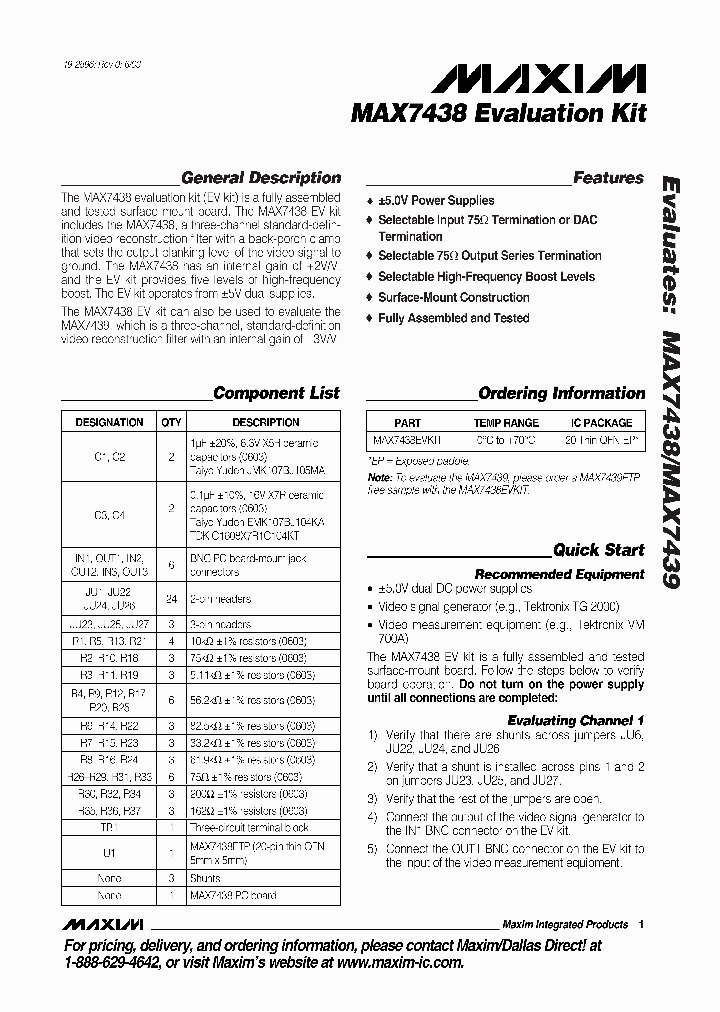 MAX7438EVKIT_295172.PDF Datasheet