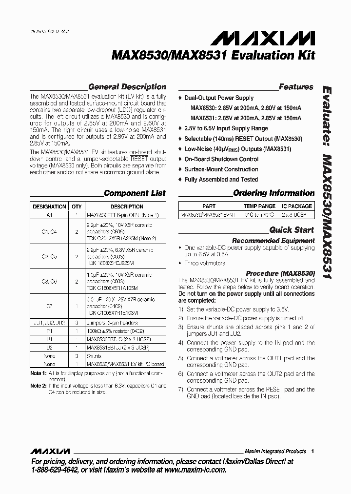 MAX8530EVKIT_283934.PDF Datasheet