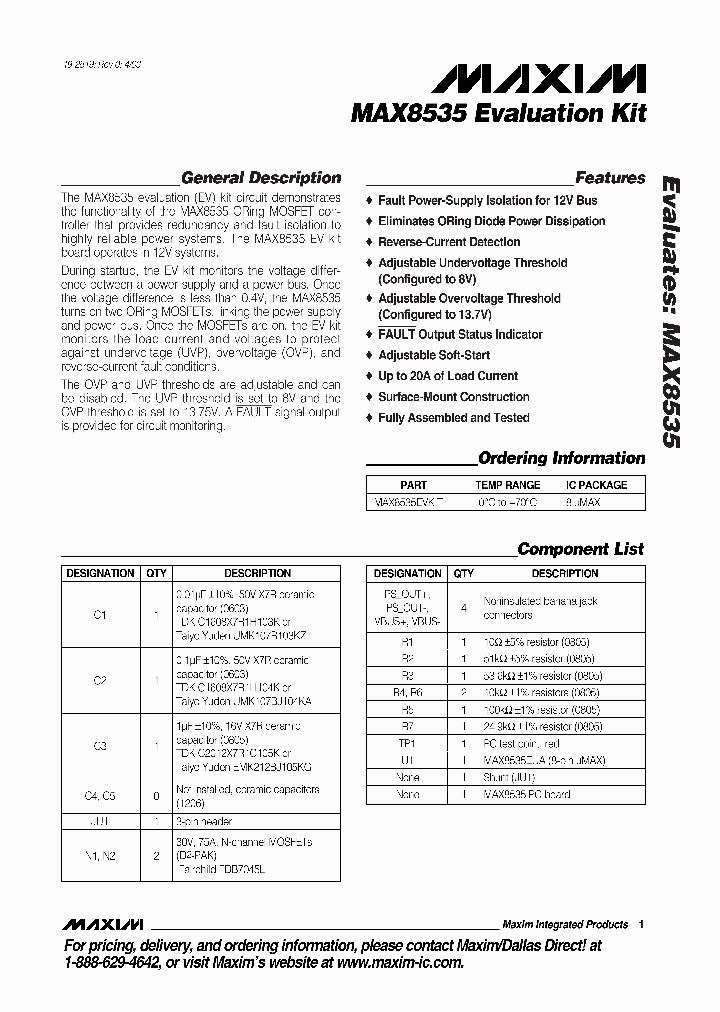 MAX8535EVKIT_284190.PDF Datasheet