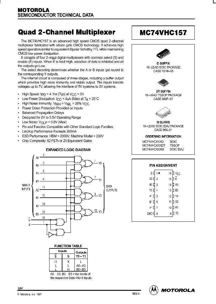 MC74VHC157_296415.PDF Datasheet