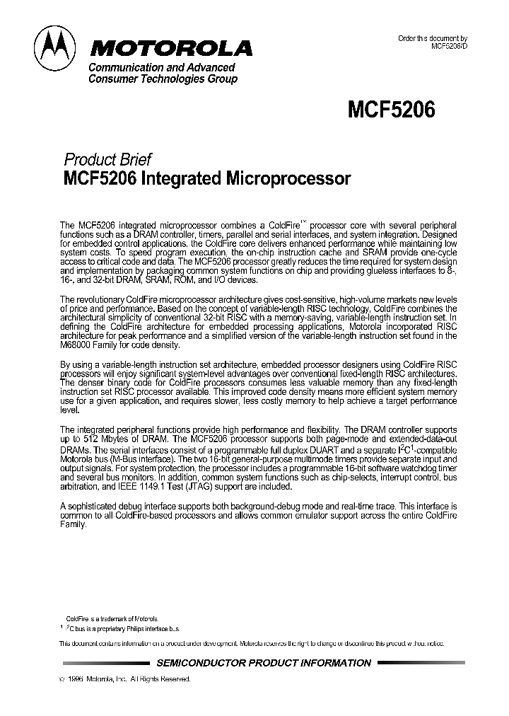 MCF5206_299393.PDF Datasheet