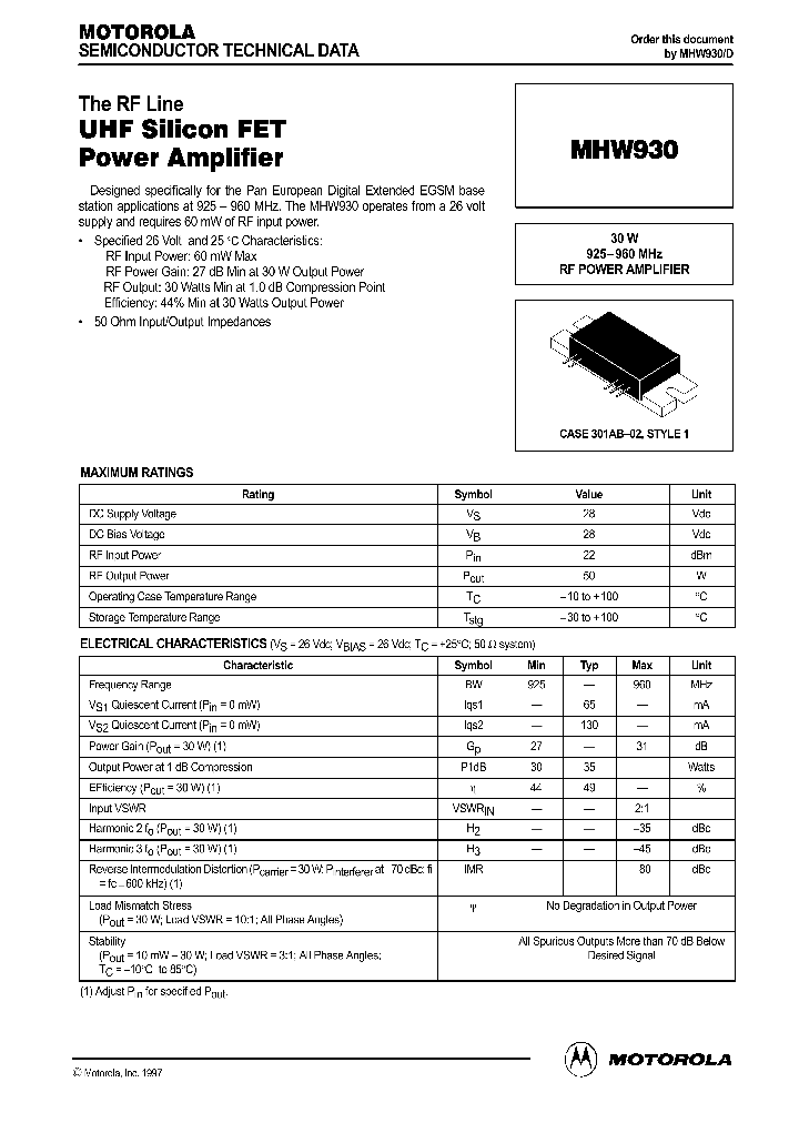 MHW930_244036.PDF Datasheet