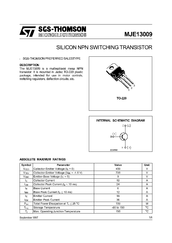 MJE13009_276571.PDF Datasheet