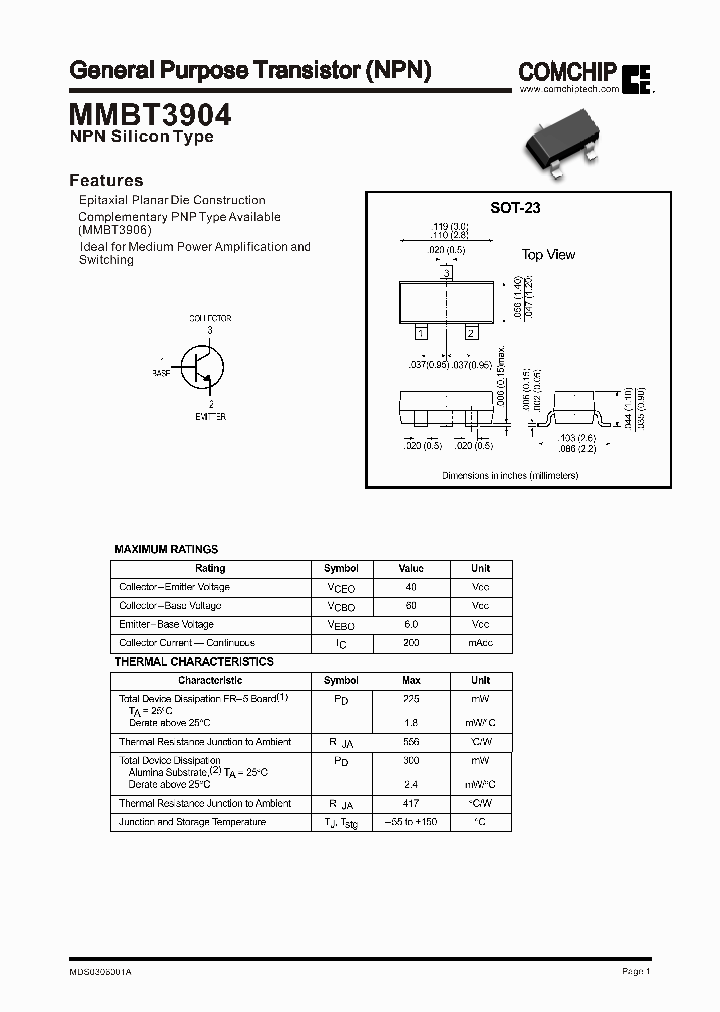 MMBT3904_252463.PDF Datasheet