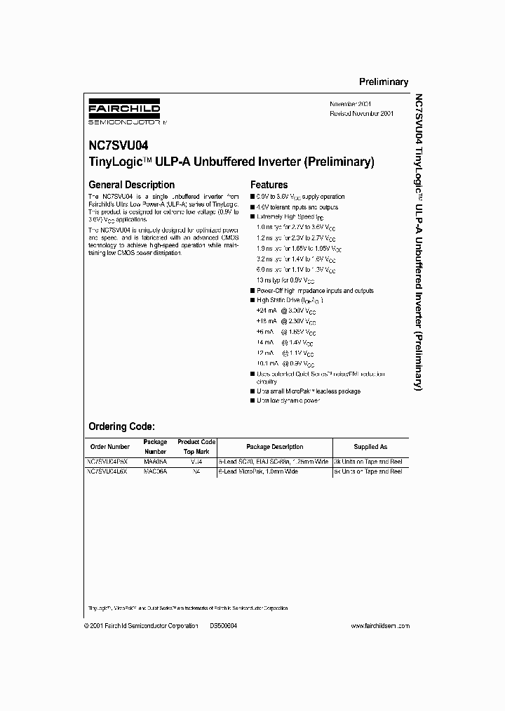 NC7SVU04_299340.PDF Datasheet