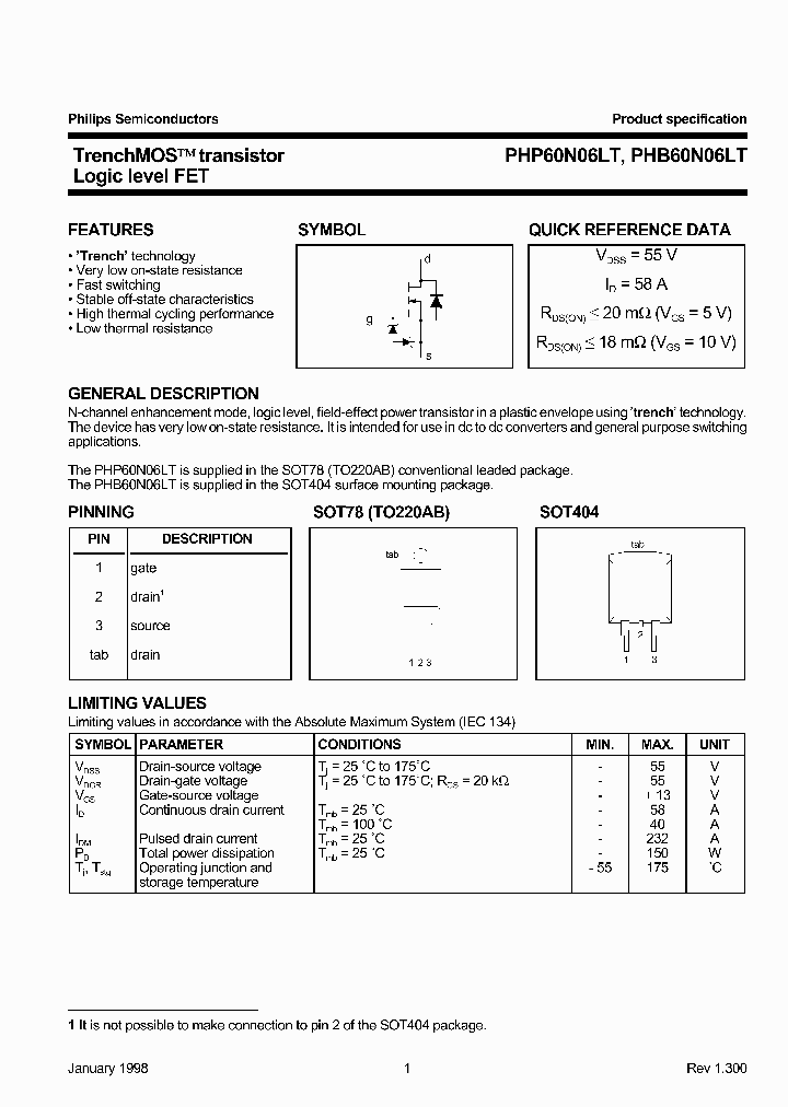 PHP60N06LT_300201.PDF Datasheet