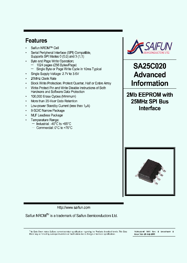 SA25C020_296309.PDF Datasheet