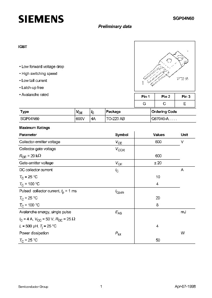 SGP04N60_291456.PDF Datasheet