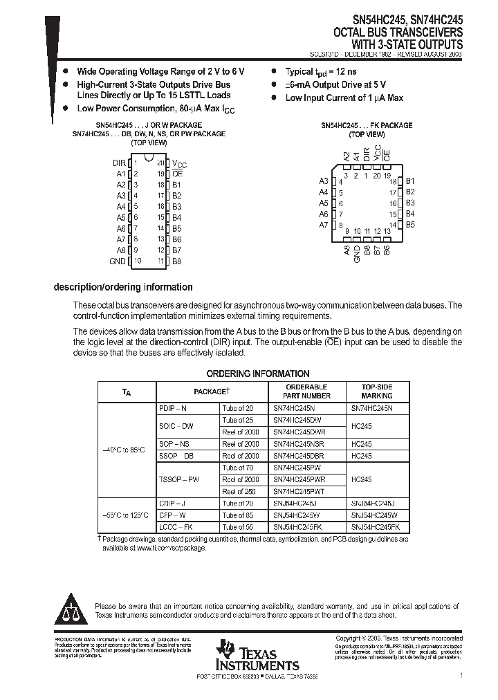 SN74HC245N_279074.PDF Datasheet