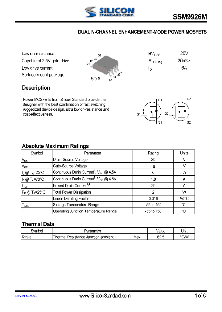 SSM9926M_281341.PDF Datasheet