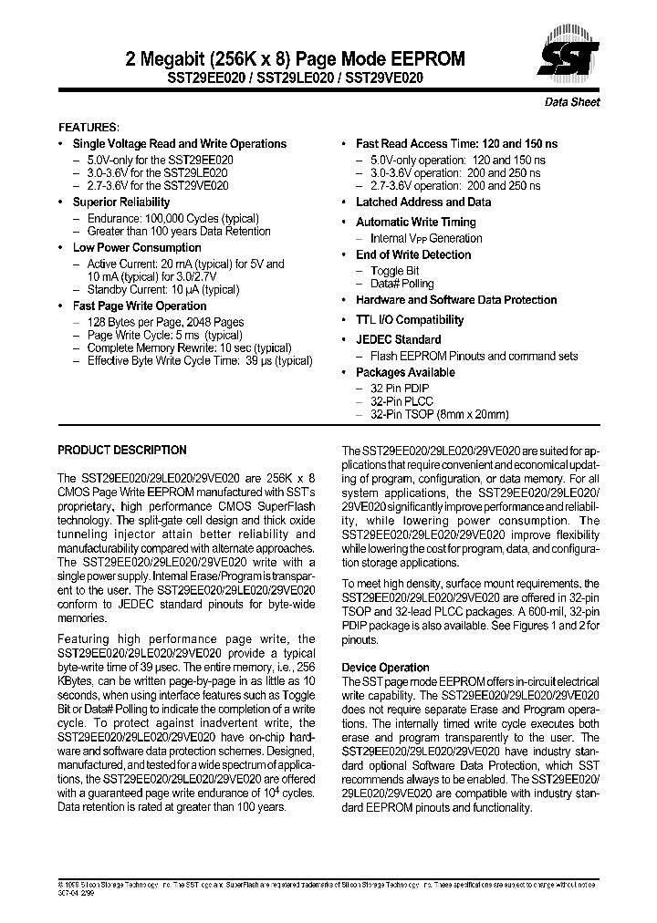 SST29LE020_286185.PDF Datasheet