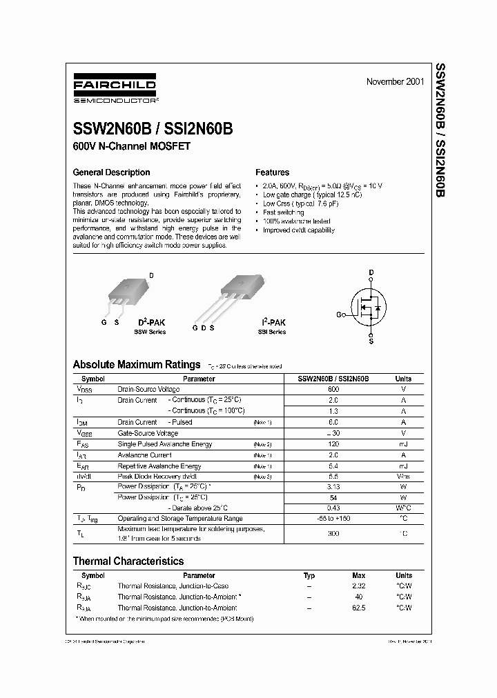 SSW2N60B_278194.PDF Datasheet