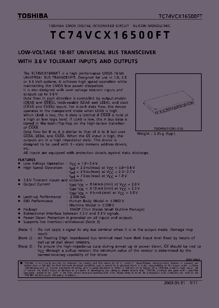 TC74VCX16500FT_292000.PDF Datasheet