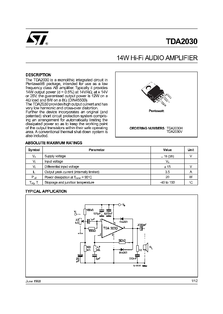 TDA2030_78221.PDF Datasheet