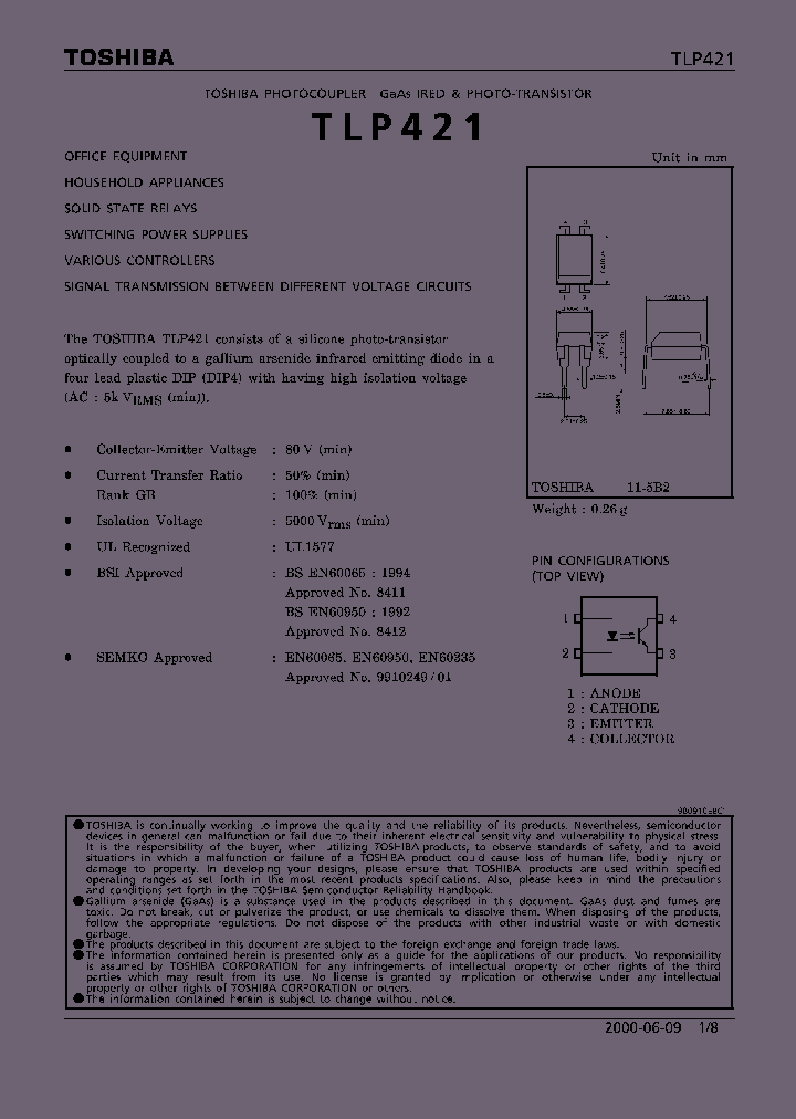 TLP421_292262.PDF Datasheet