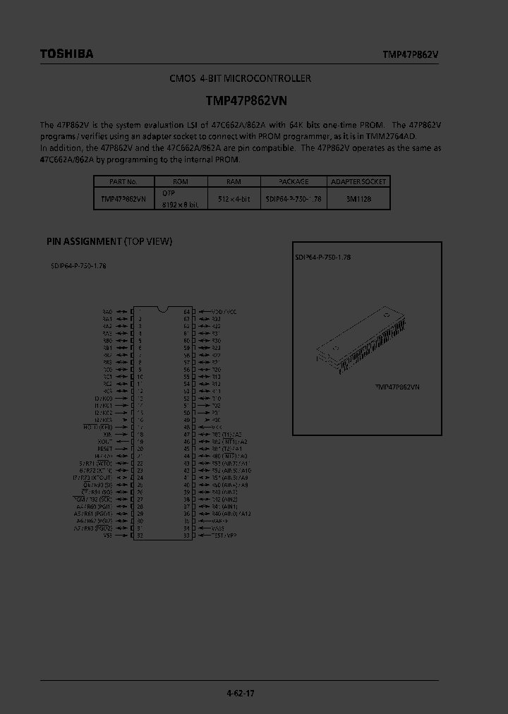 TMP47P862VN_257682.PDF Datasheet