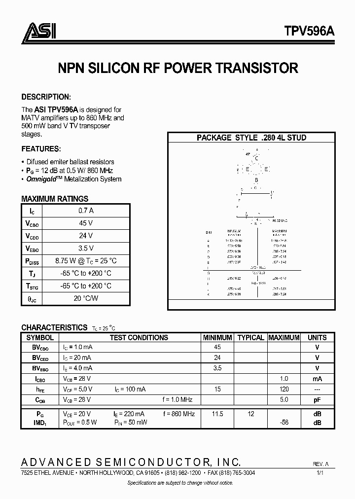 TPV596A_295359.PDF Datasheet