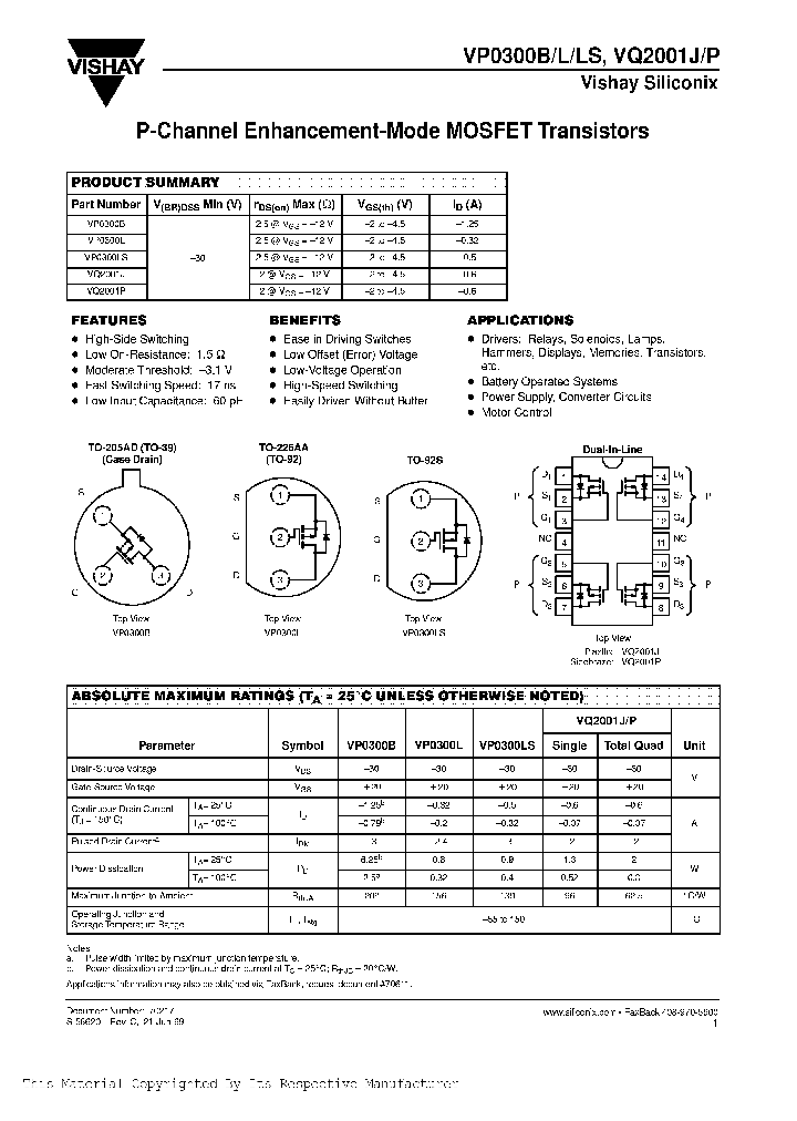 VP0300BNBSP_298454.PDF Datasheet