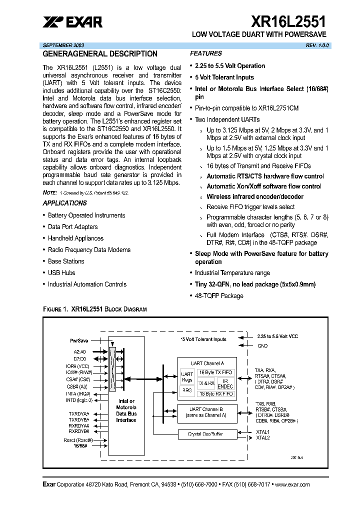 XR16L2551I_300605.PDF Datasheet