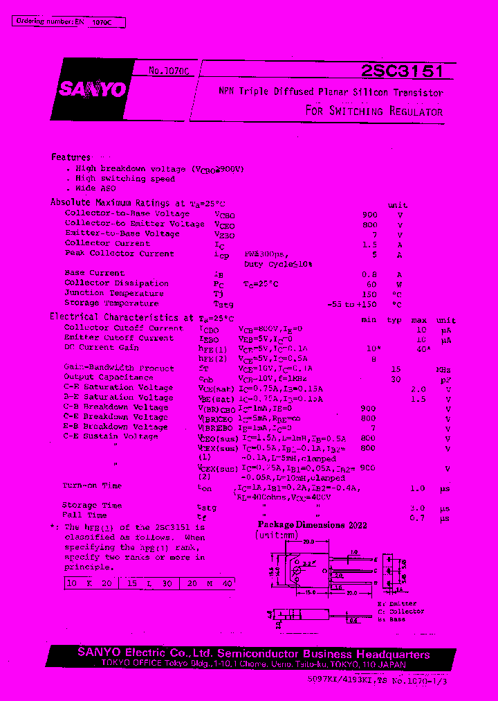 2SC3151_249307.PDF Datasheet