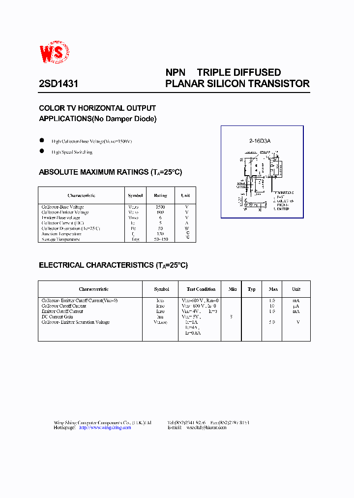 2SD1431_259168.PDF Datasheet