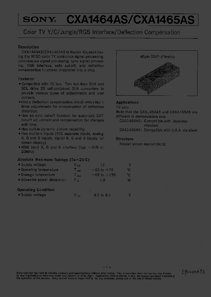 CXA1465AS_265144.PDF Datasheet