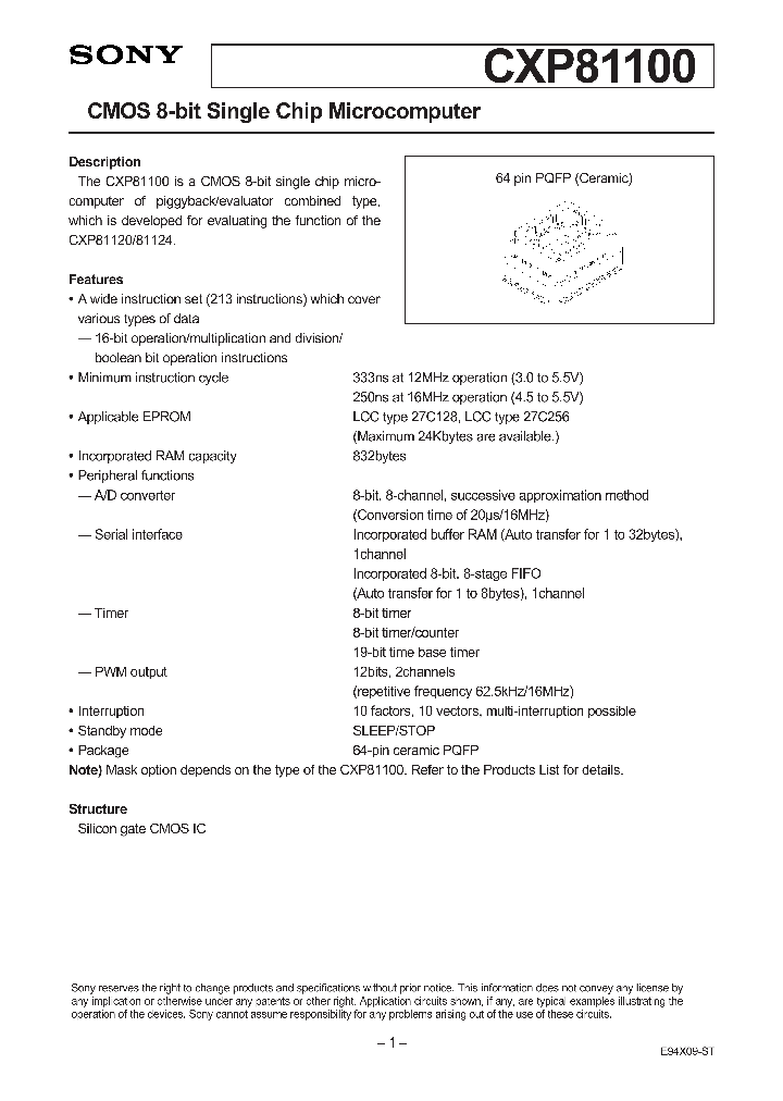 CXP81100_261335.PDF Datasheet