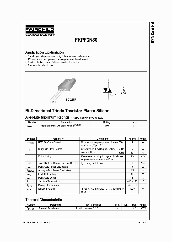 FKPF3N80_215910.PDF Datasheet
