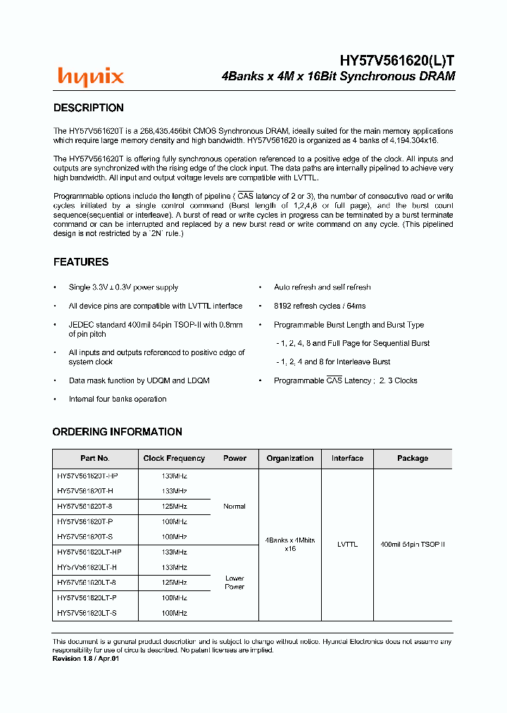 HY57V561620_243298.PDF Datasheet