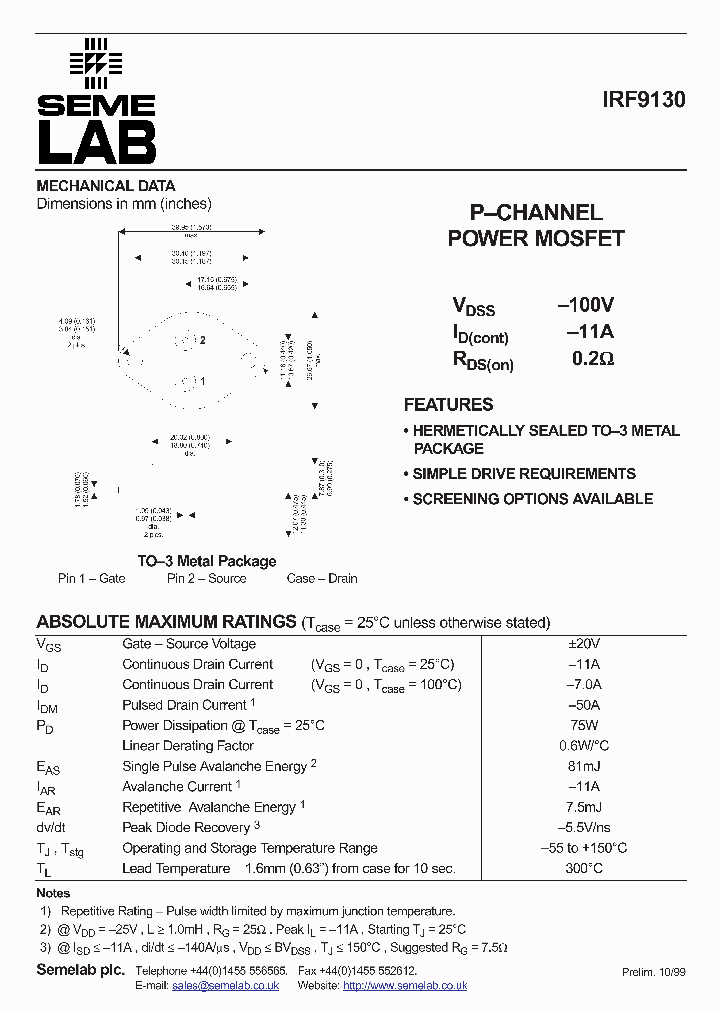 IRF9130_249099.PDF Datasheet