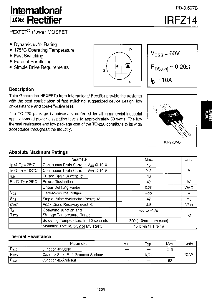 IRFZ14_266104.PDF Datasheet