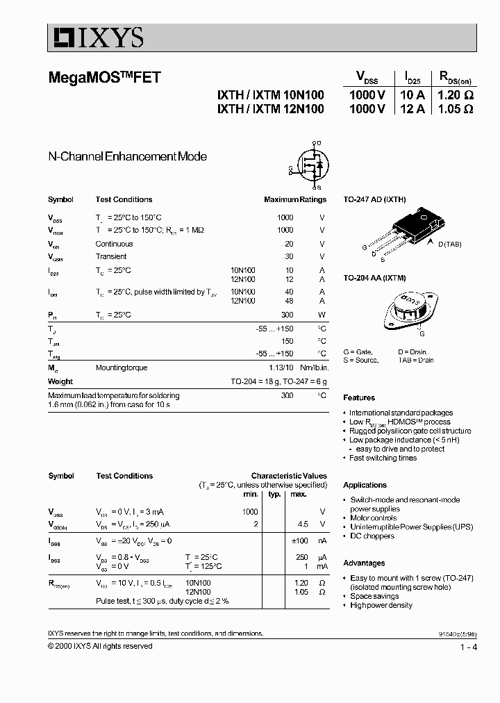 IXTM10N100_240016.PDF Datasheet