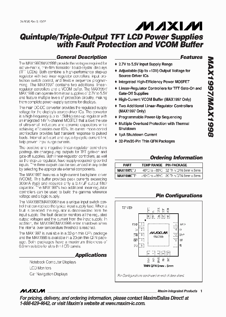 MAX1998ETP_219694.PDF Datasheet