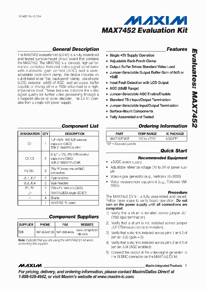 MAX7452_259497.PDF Datasheet