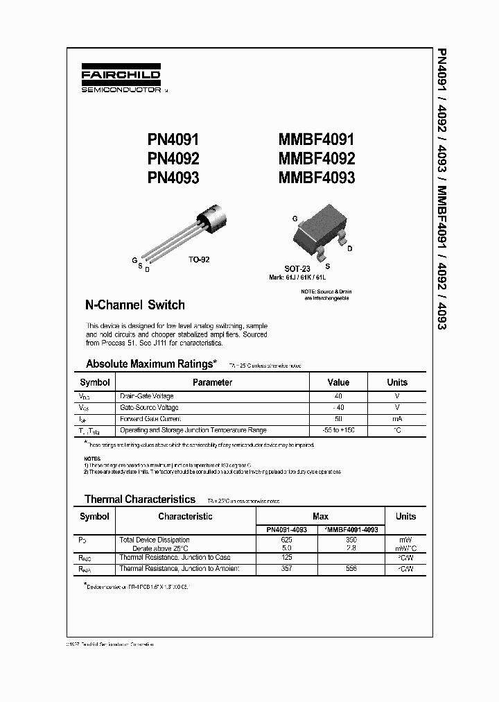 MMBF4091_229709.PDF Datasheet