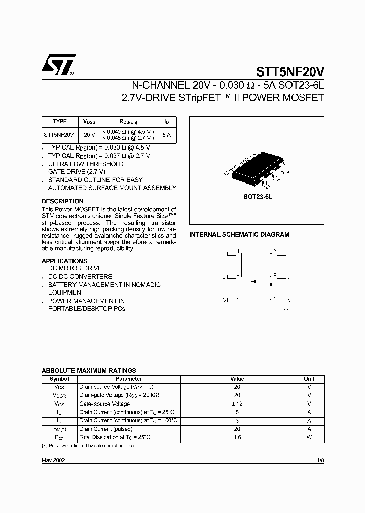 STT5NF20V_235680.PDF Datasheet